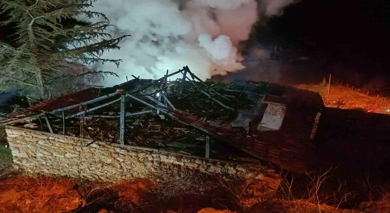 Ankarada çıkan yangında ev küle döndü