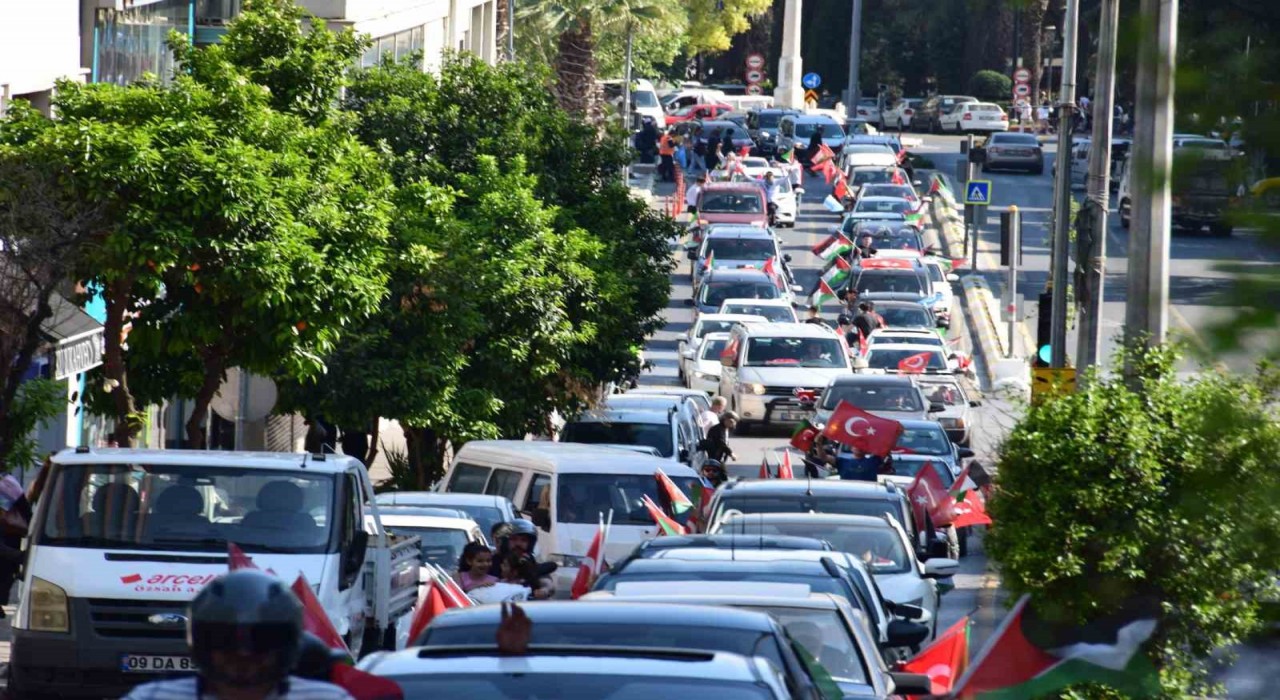 Aydında Gazze için konvoy düzenlendi