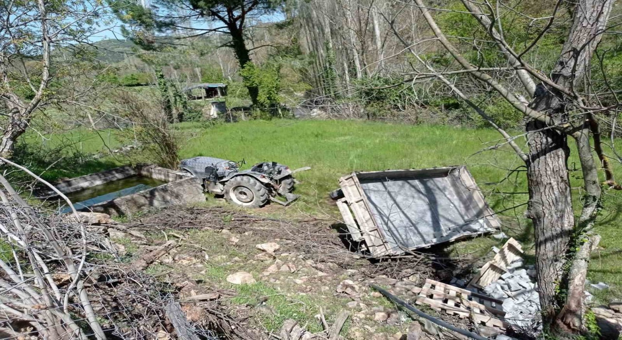 Balıkesirde traktör devrildi, 1 kişi yaralandı