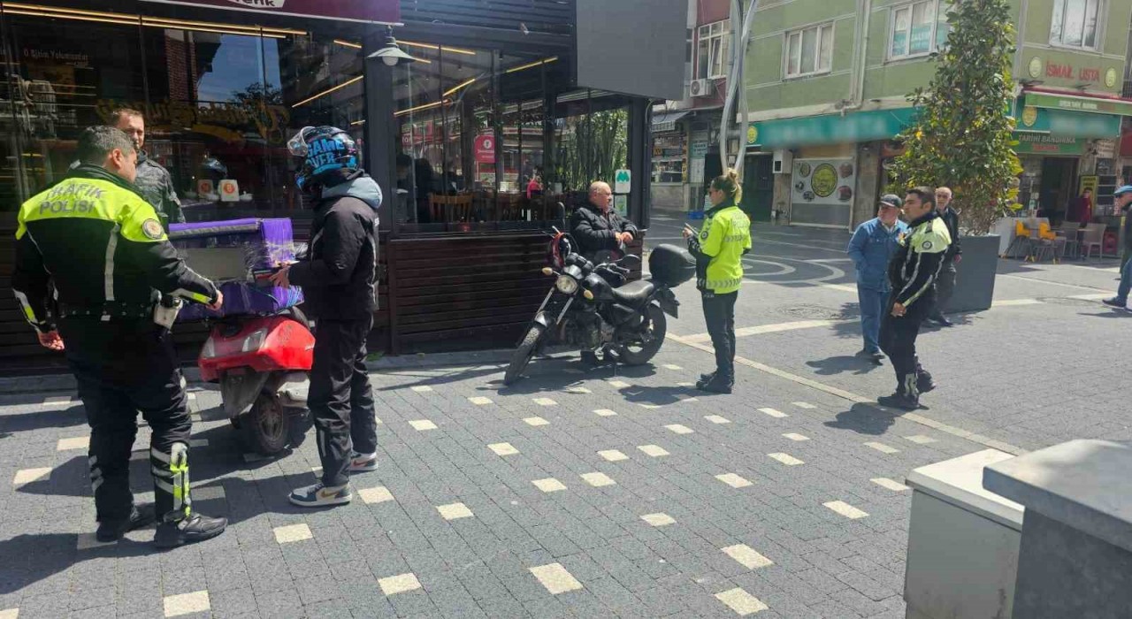 Bandırmada yaya alanlarında motosiklet alarmı