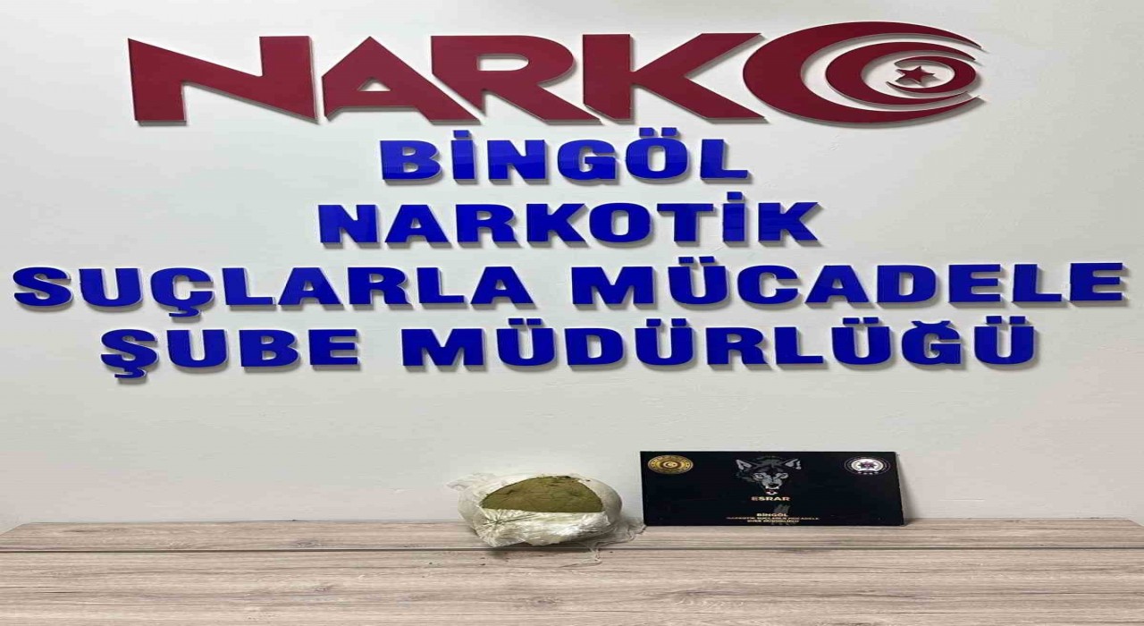 Bingölde 1,5 kilo toz esrar ele geçirildi
