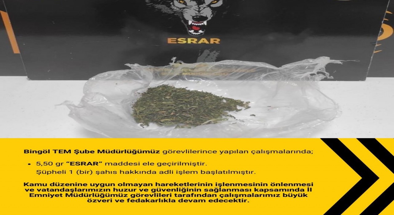 Bingölde uyuşturucu operasyonu
