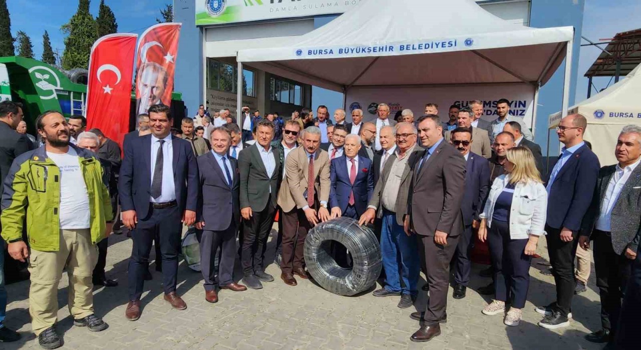 Bursada çiftçiye ücretsiz sulama borusu dağıtıldı