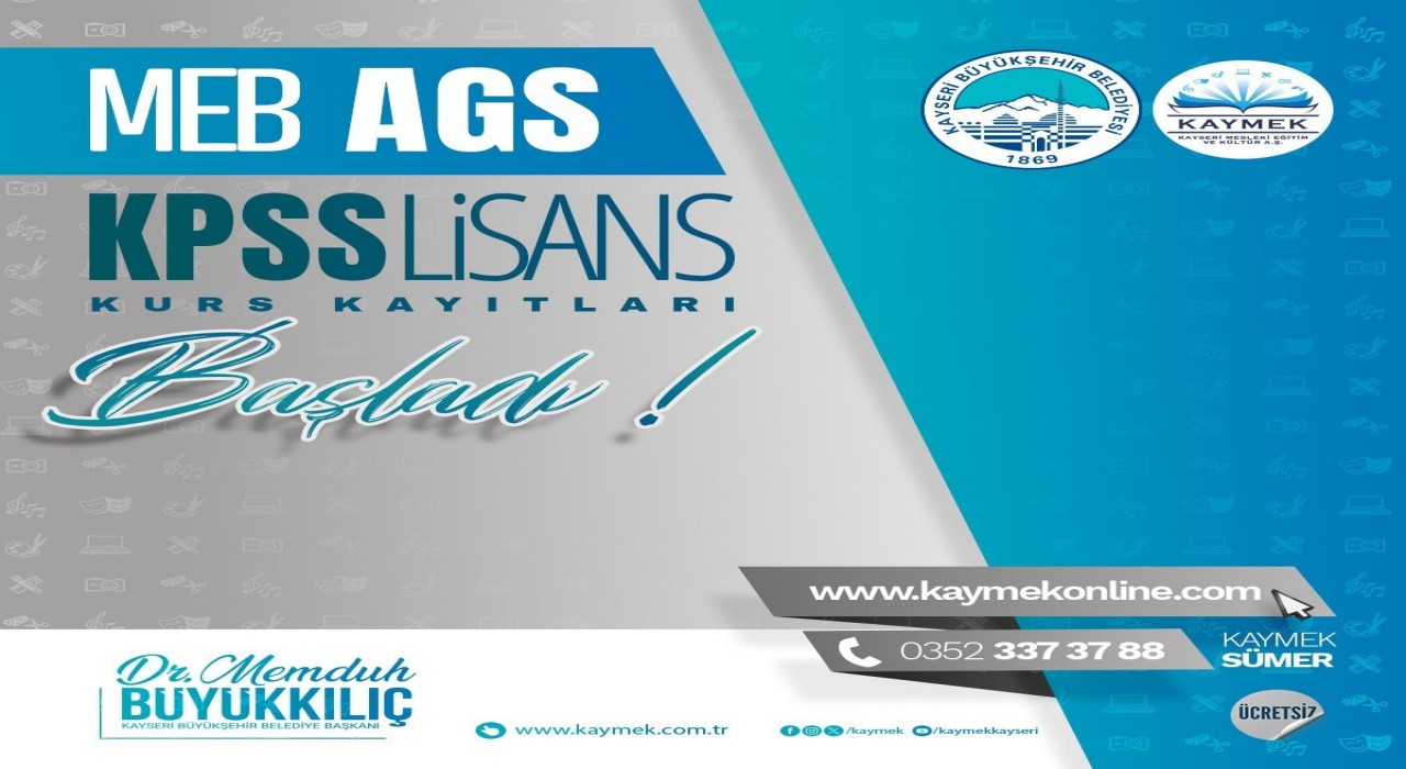 Büyükşehir Kaymekte MEB-AGS ve KPSS kurs kayıtları başladı