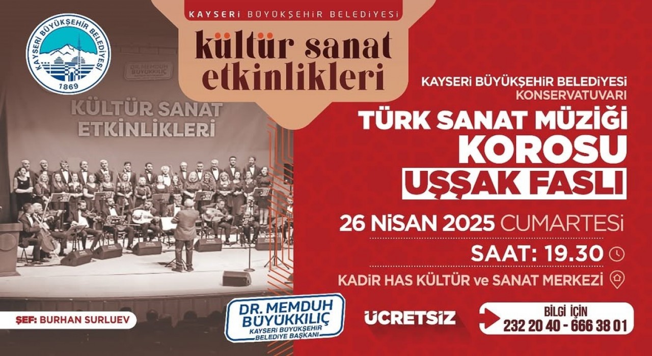 Büyükşehirden Türk Sanat Müziği tutkunlarına özel ‘Uşşak Faslı konseri