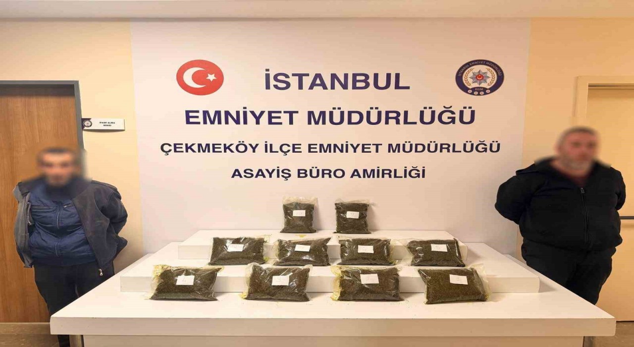 Çekmeköyde bir araçtan 10 kilo bonzai çıktı