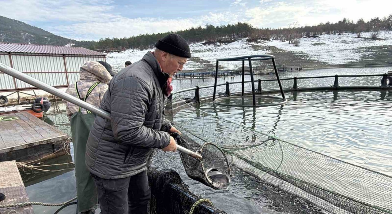 Deniz olmayan Tokatta balıkçıların bayram mesaisi
