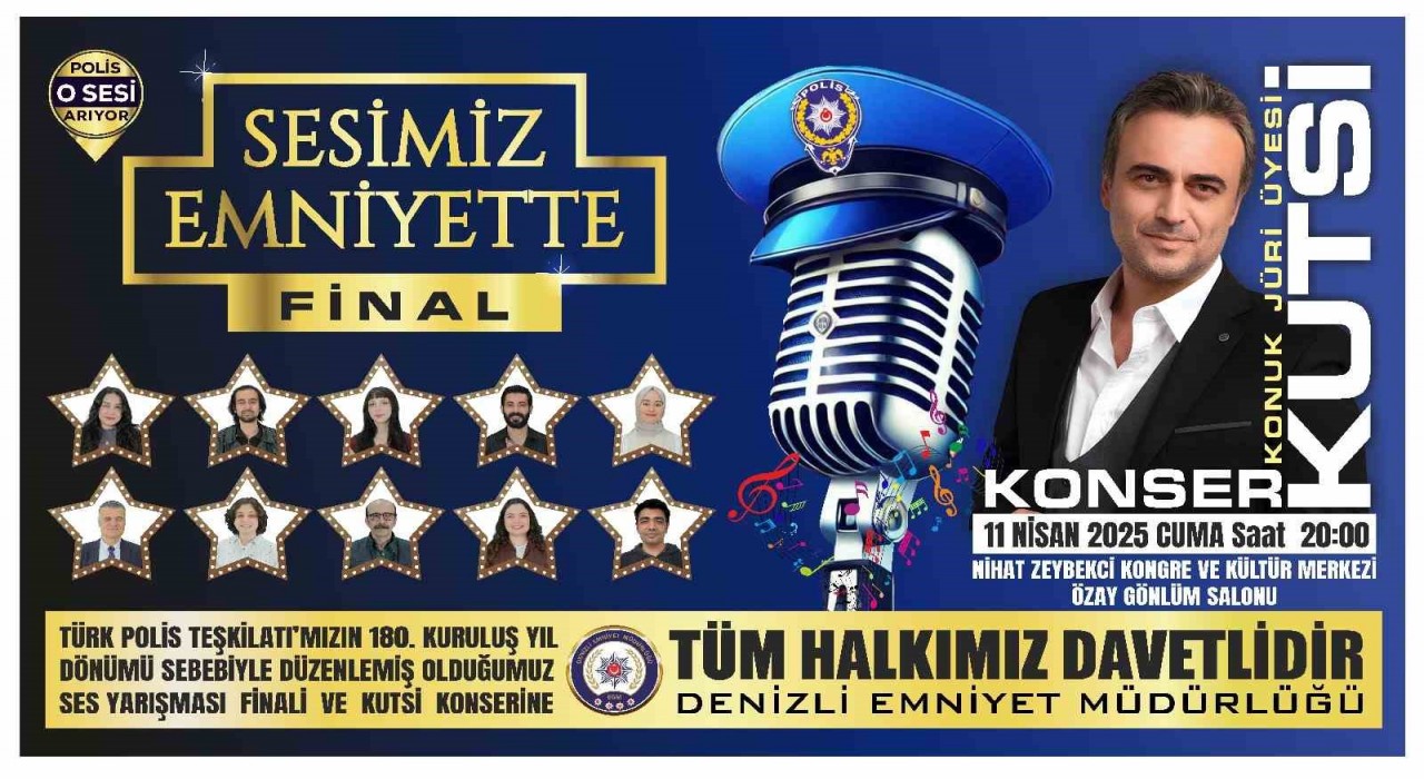 Denizli Emniyet Müdürlüğünün ses yarışmasında final heyecanı