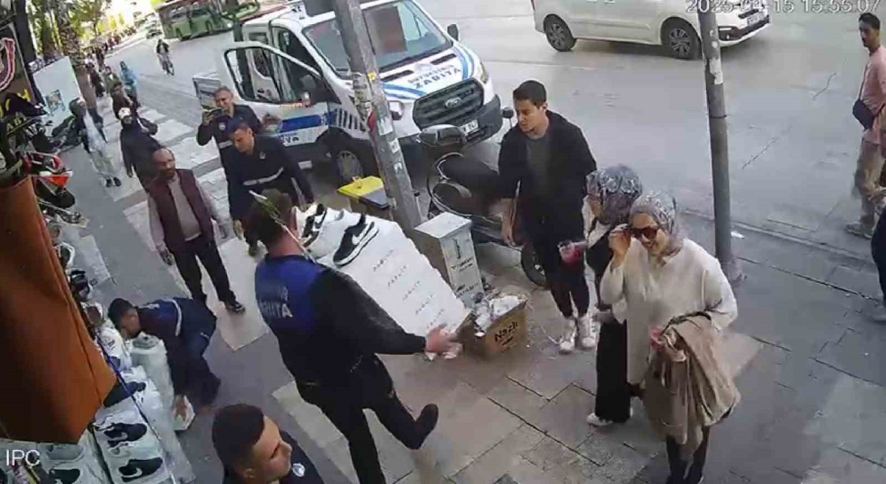Denizlide esnaf ile zabıta arasında kaldırım işgali gerilimi