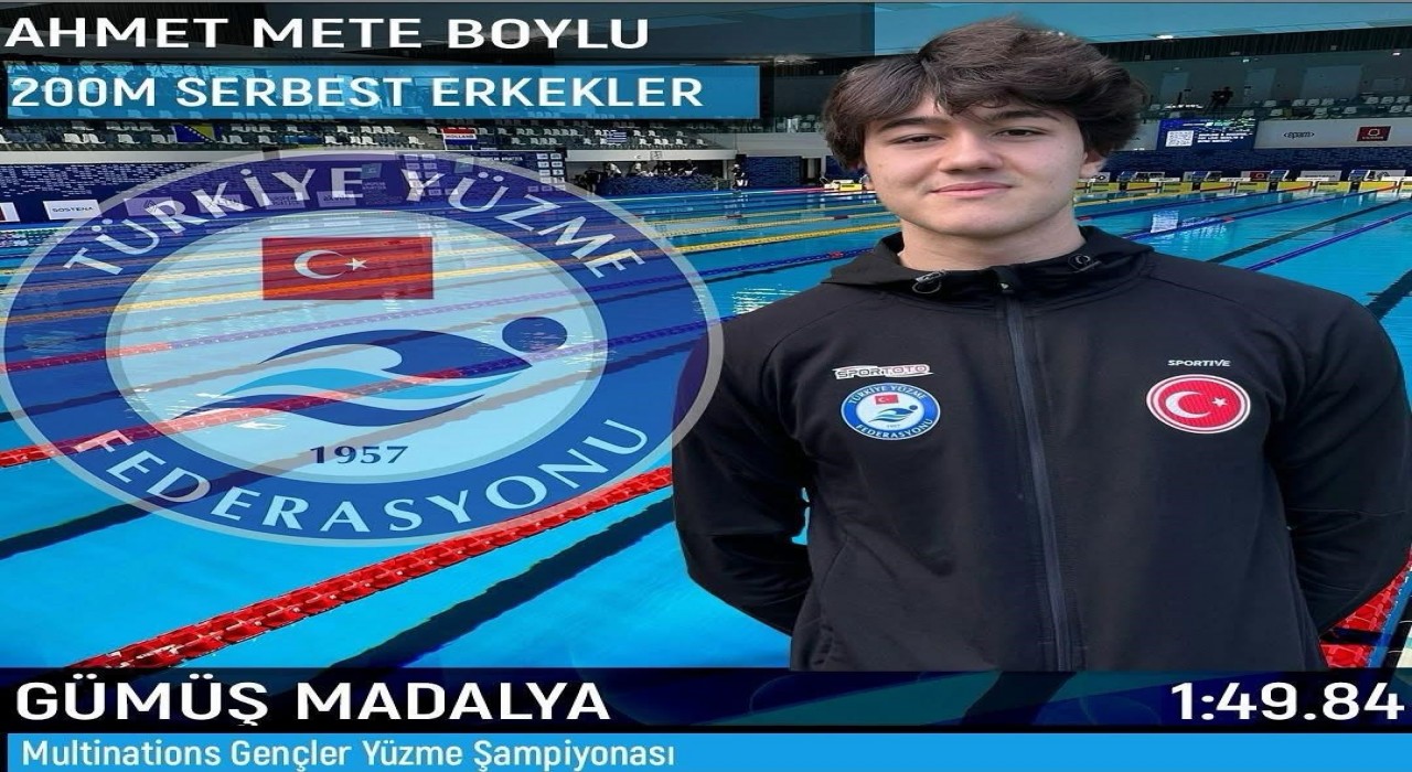 Denizlili milli yüzücü Güney Kıbrısta Türkiye rekoru kırdı