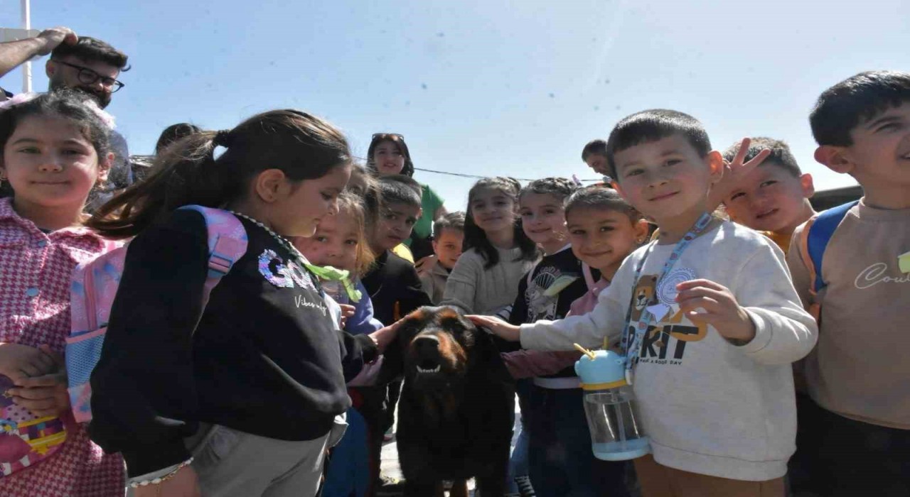 Didimde minik öğrenciler patili dostlarla bir araya geldi