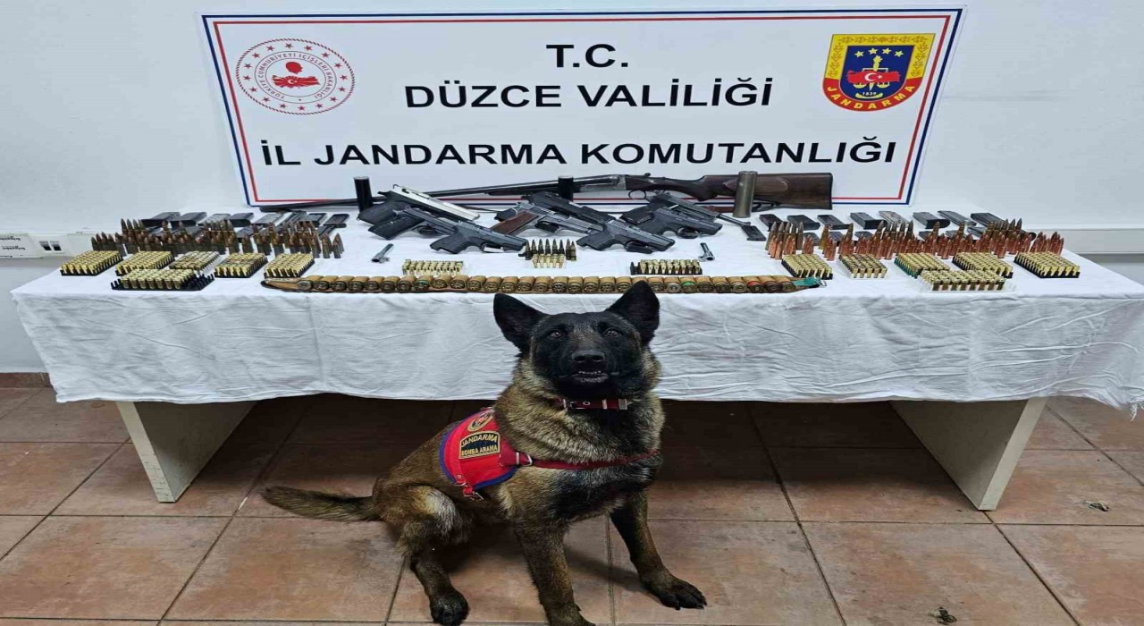 Düzcede çok sayıda silah ve mühimmat ele geçirildi