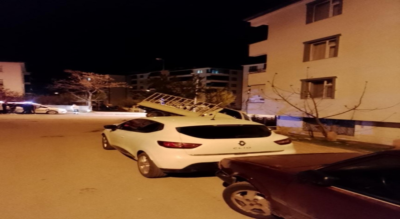 Elazığda pikap apartman bahçesine uçtu