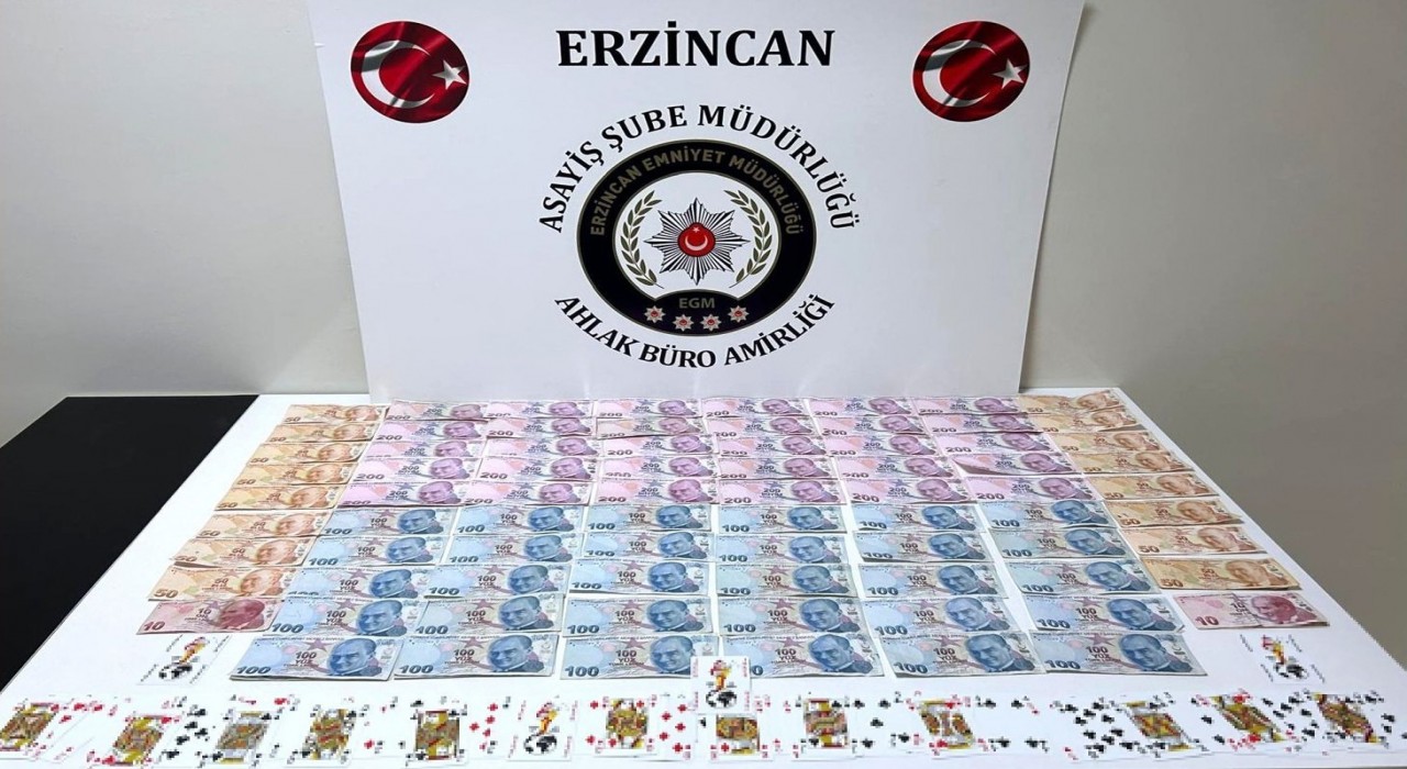Erzincanda kumar oynayan 13 kişiye 120 bin 211 TL ceza
