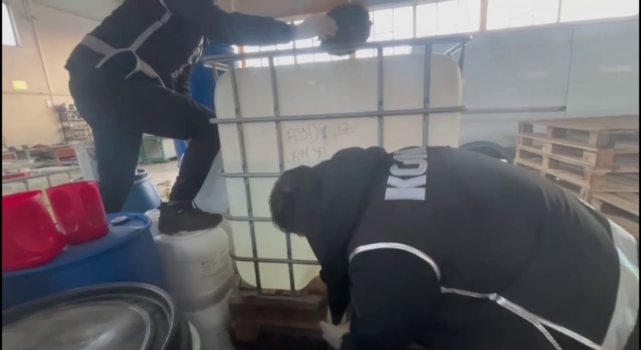 Erzurumda 1 ton metil alkol geçirildi