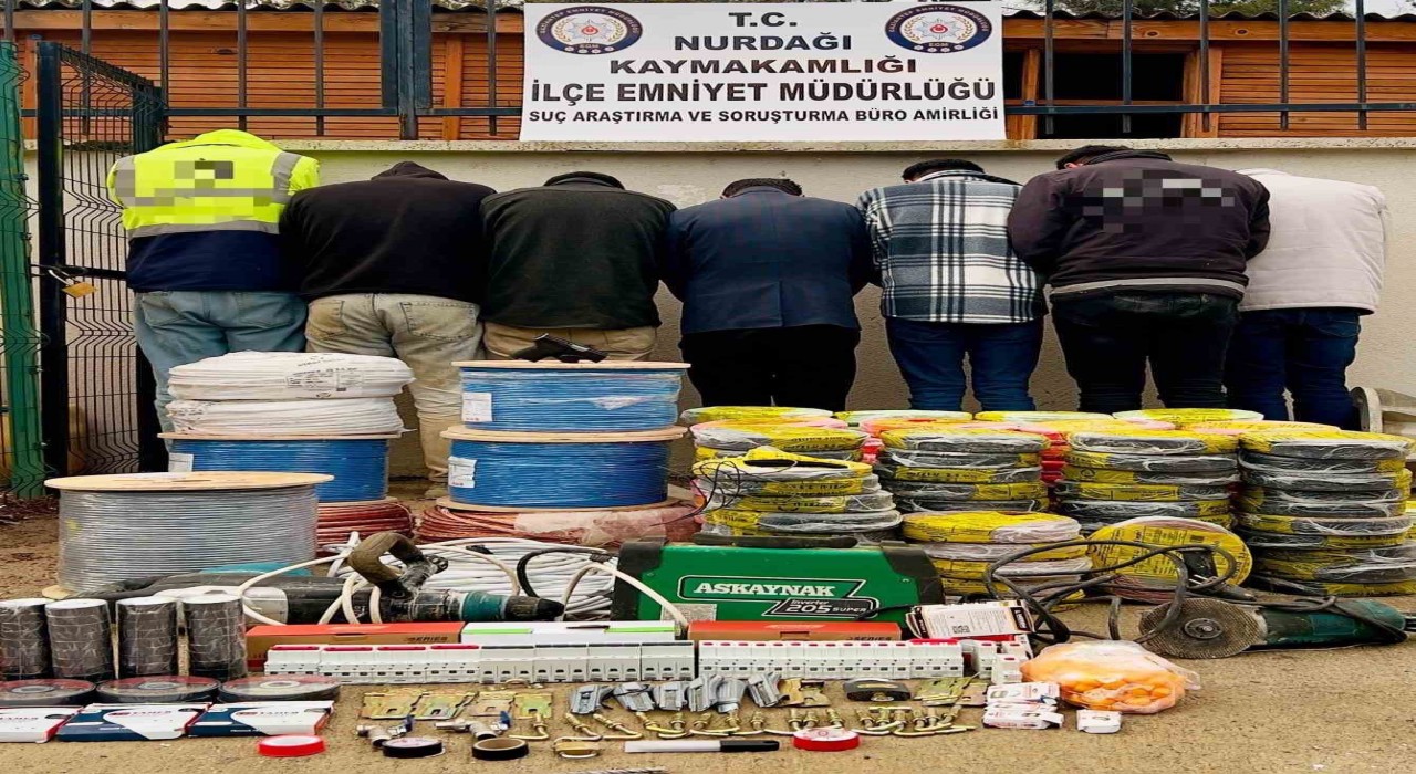 Gaziantepte 600 bin TLlik elektrik kablosu hırsızlığı: 6 şahıs tutuklandı