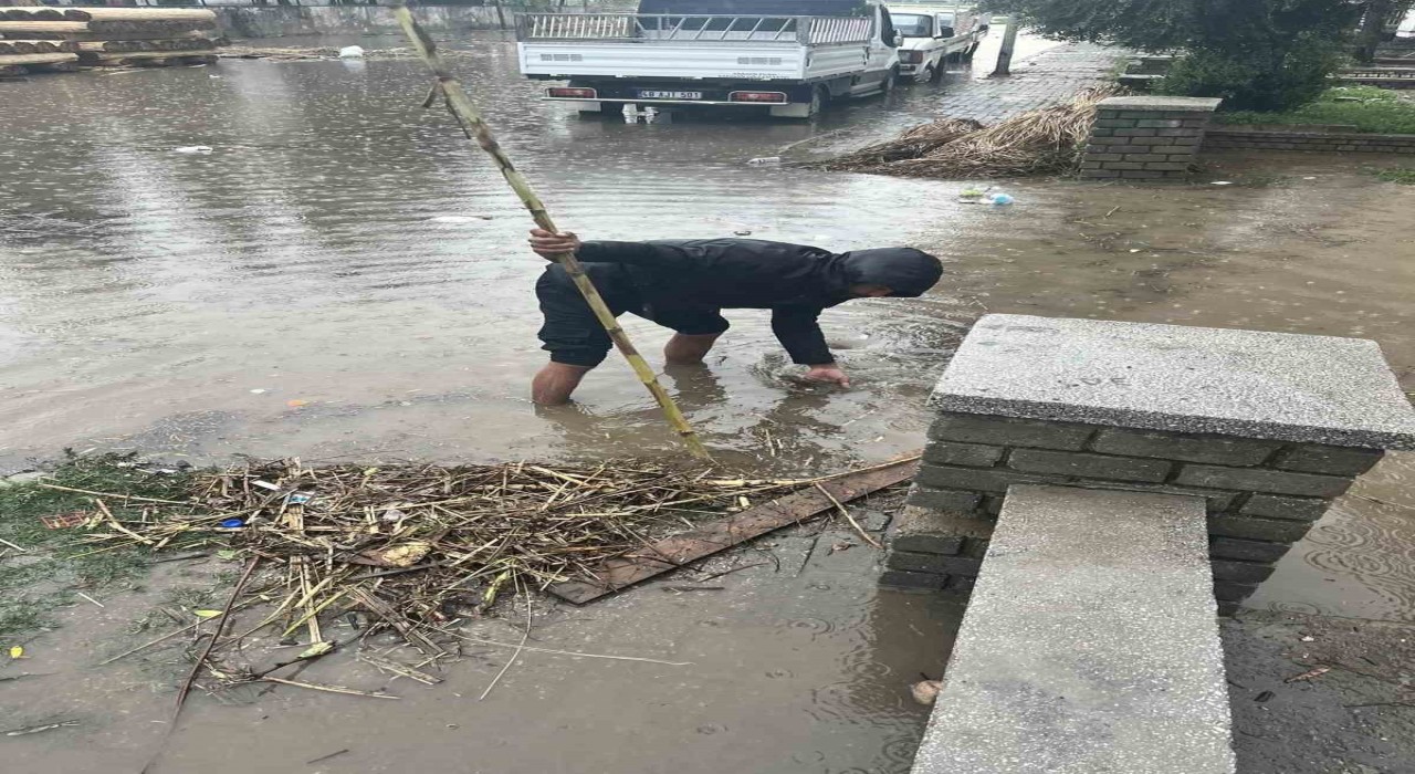 Ilıcabaşı Mahallesinde kargı çöpleri giderleri tıkadı, Muhtar Tarım vatandaşları uyardı