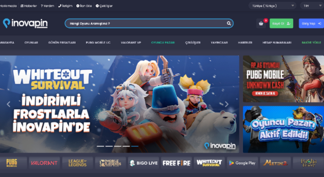 inovapin.com: Oyun Dünyasının Güvenilir Dijital Mağazası