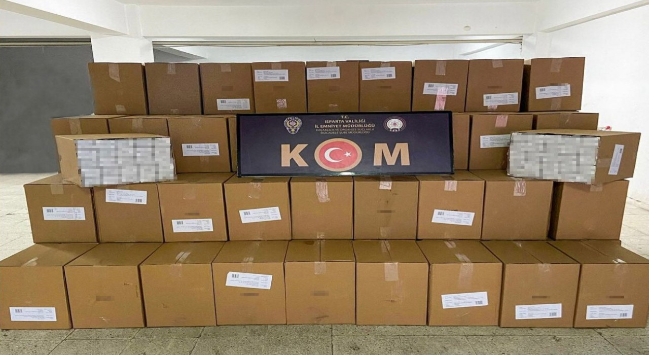 Ispartada 1 milyon adet kaçak makaron ele geçirildi