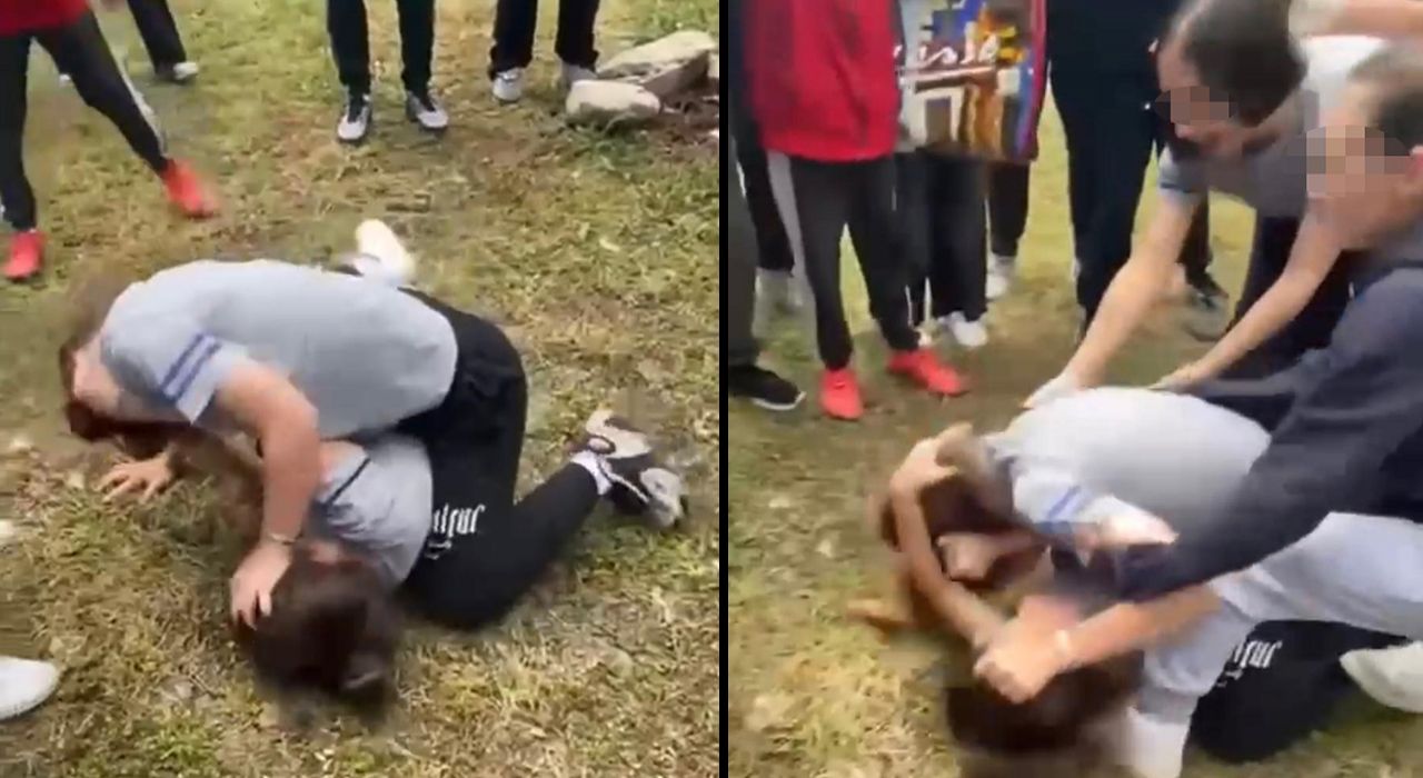 İzmir’de 2 Kız Öğrencinin Kavga Anı Kaydedildi