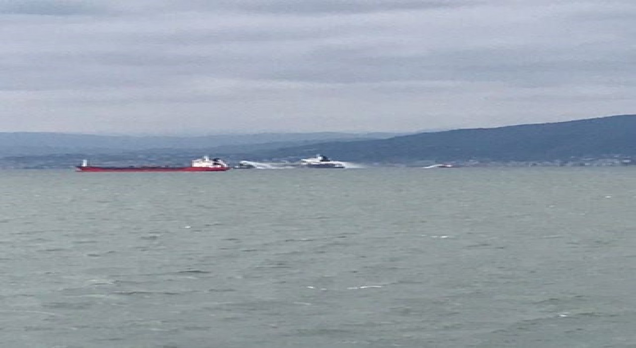 İzmit Körfezinde tanker gemisinde korkutan yangın