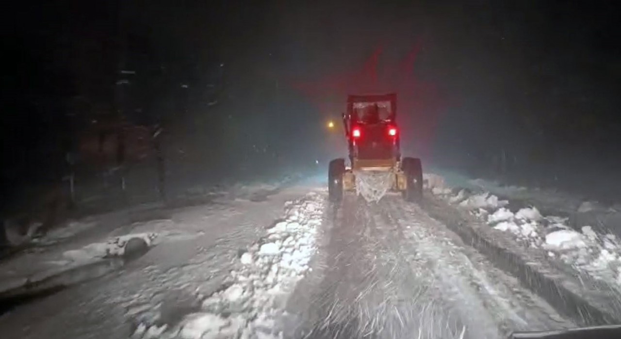 Kahramanmaraşta karla mücadele