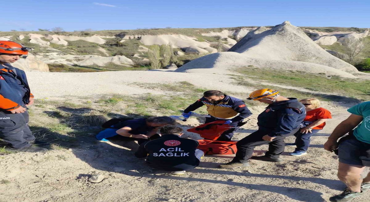 Kapadokyayı gezerken yaralanan İspanyol turist kurtarıldı