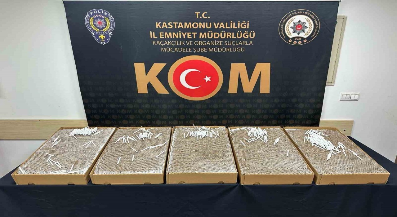 Kastamonuda 27 bin adet doldurulmuş makaron ele geçirildi