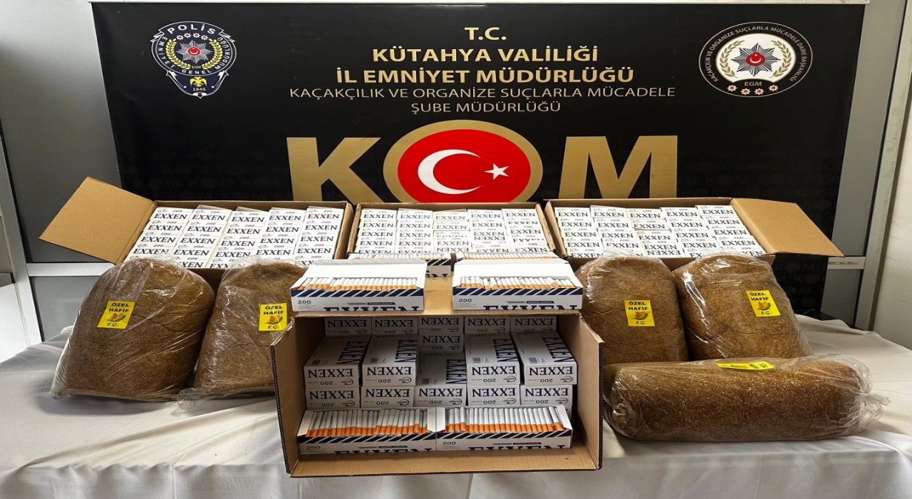 Kütahyada Kaçak tütün operasyonu, 40 bin adet doldurulmuş makaron ele geçirildi