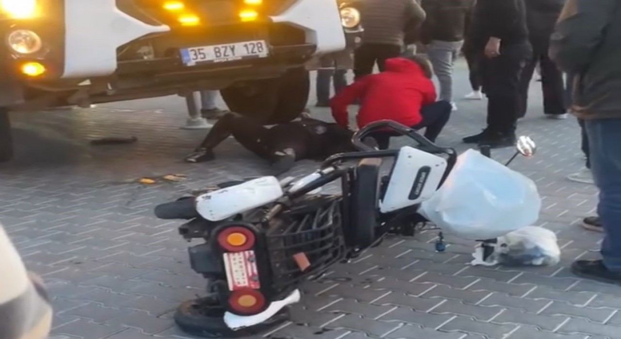 Marmariste elektrikli bisiklet sürücüsü kadına tır çarptı