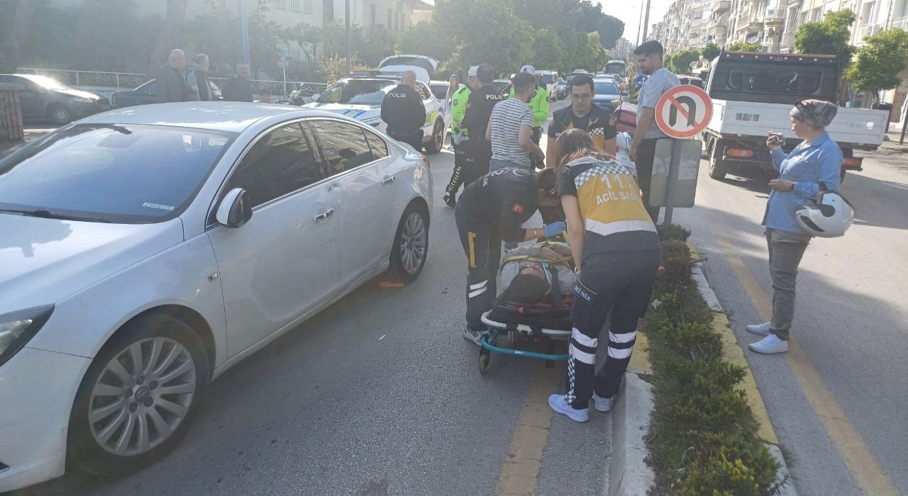 Motosiklet ile otomobil çarpıştı: 1 yaralı