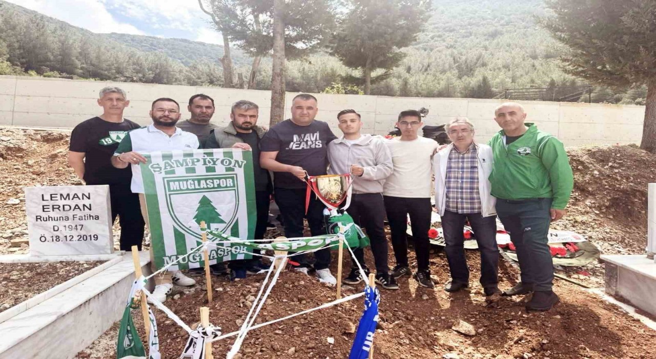 Muğlasporun şampiyonluk kupası, Erdanın kabrine götürüldü