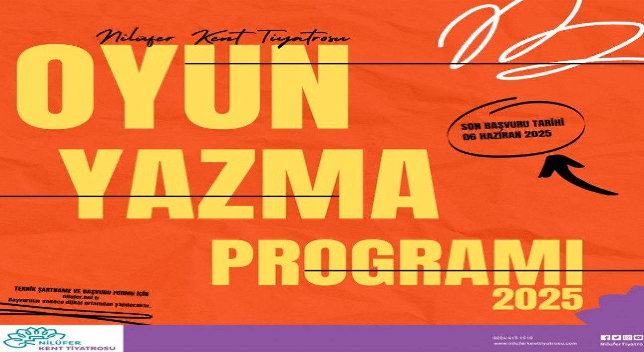 Nilüfer Kent Tiyatrosunun Oyun Yazma Programına başvurular başlıyor