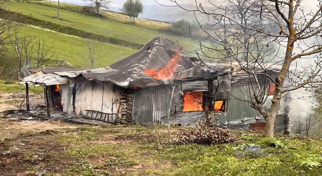 Orduda yaşlı adamın evi, çıkan yangında küle döndü
