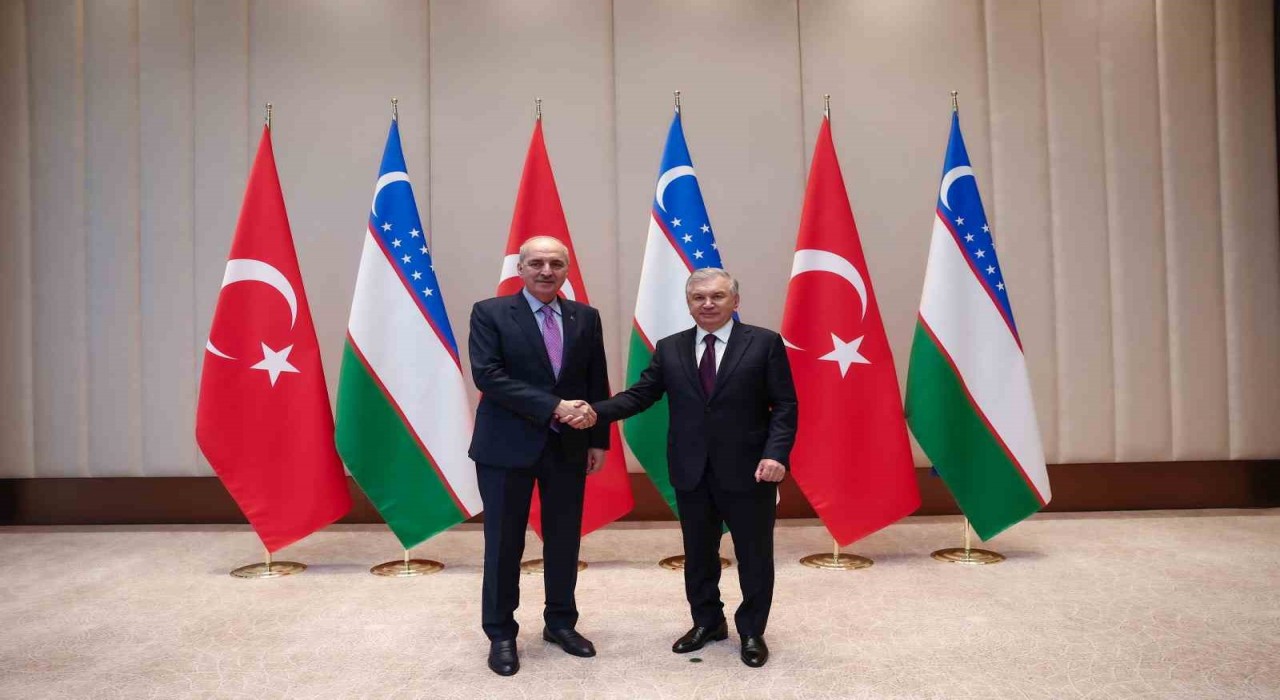 Özbekistan Cumhurbaşkanı Mirziyoyev, TBMM Başkanı Kurtulmuşu kabul etti