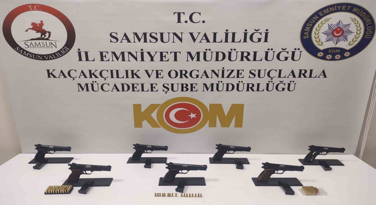 Samsunda 7 adet tabanca ele geçirildi: 3 gözaltı