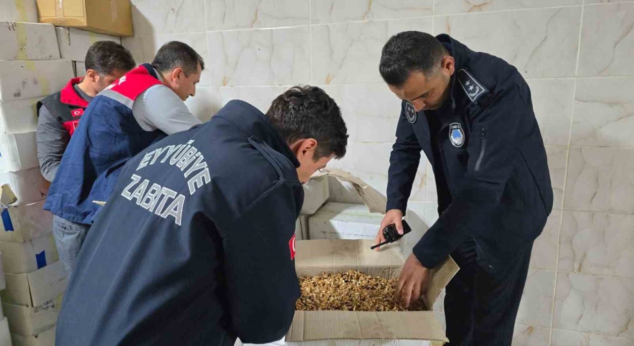 Şanlıurfada 11 ton kurtlanmış ceviz içi ele geçirildi