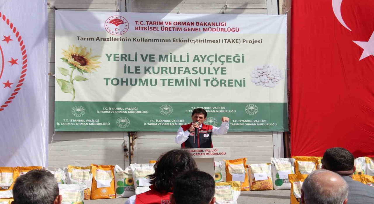 Silivride ayçiçeği ve kuru fasulye tohum temini töreni gerçekleştirildi