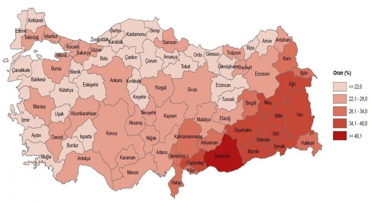 Şırnak en çok çocuk nüfusuna sahip 2inci il