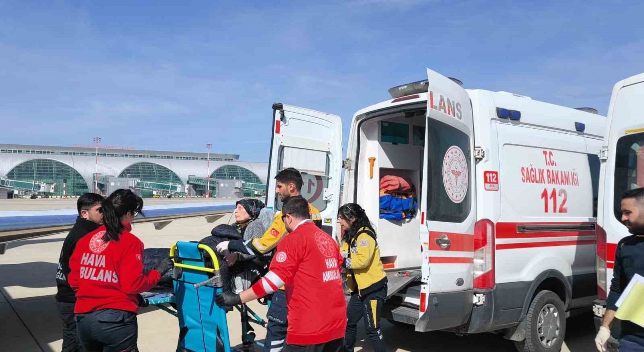 Tatvanda tedavi gören hasta, uçak ambulansla Ankaraya sevk edildi