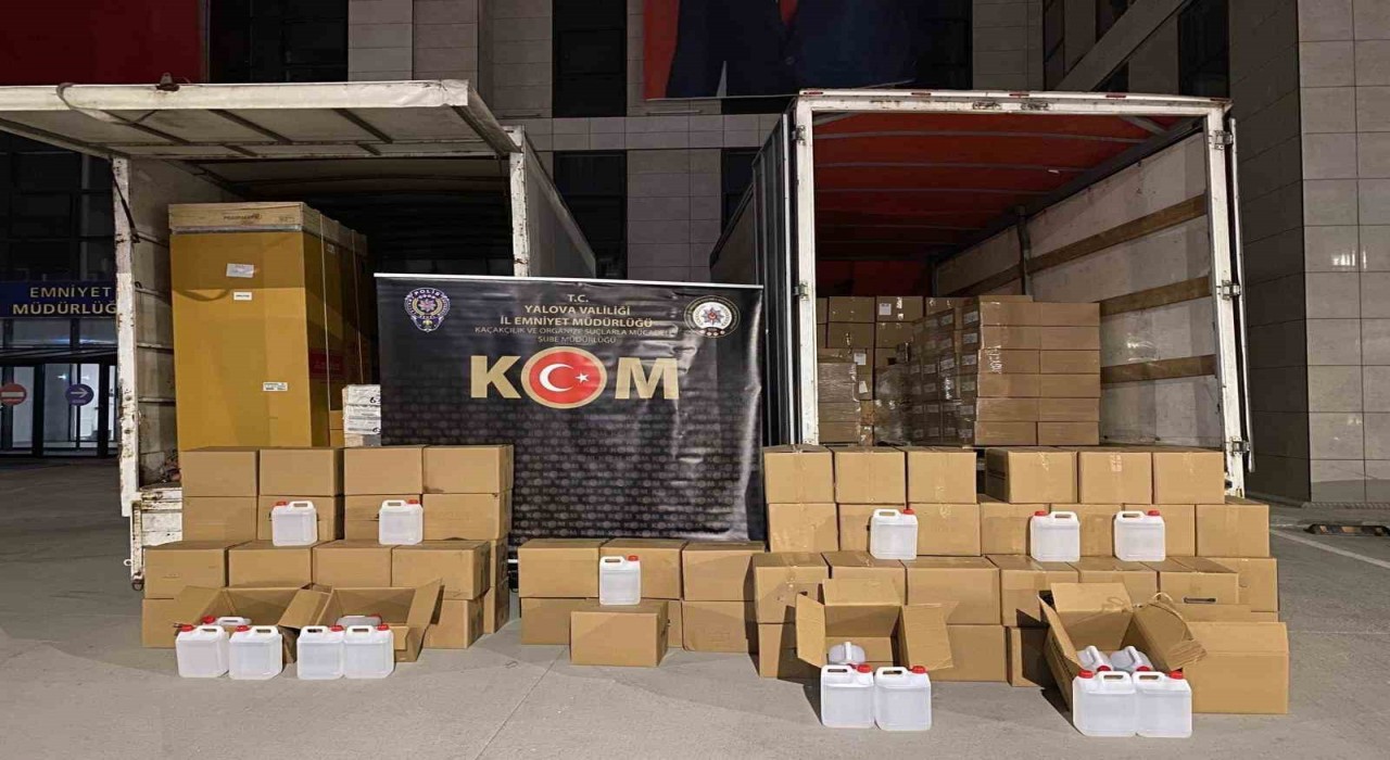 Yalovada bin 500 litre etil alkol ele geçirildi