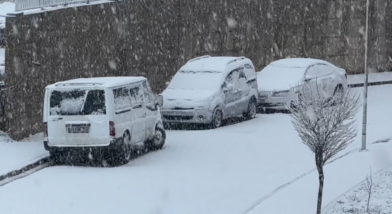Yüksekovada nisan ayında lapa lapa kar yağışı