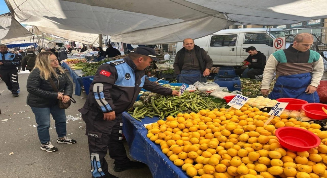 Zabıta Müdürlüğü Semt Pazarında denetim gerçekleştirdi