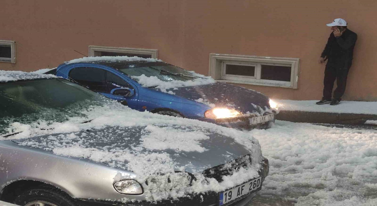 Ardahanda dolu yağışı hayatı felç etti