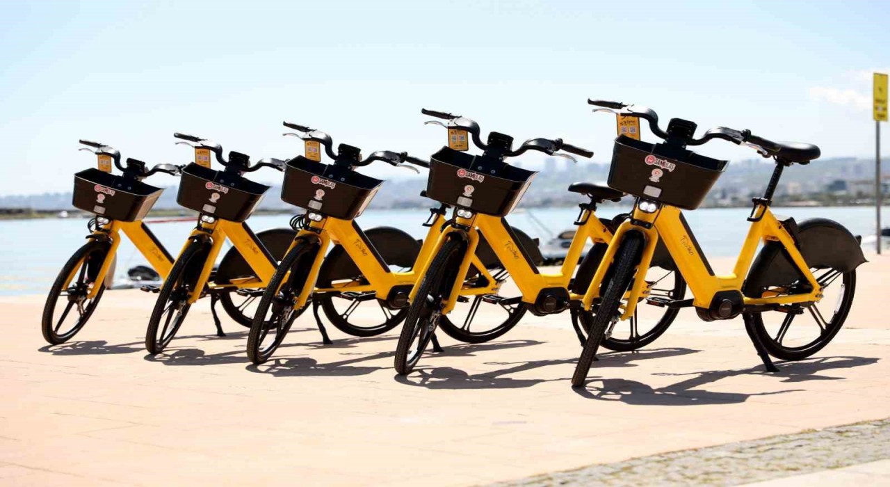 Atakum sahilinde pedal destekli elektrikli bisikletler hizmete girdi
