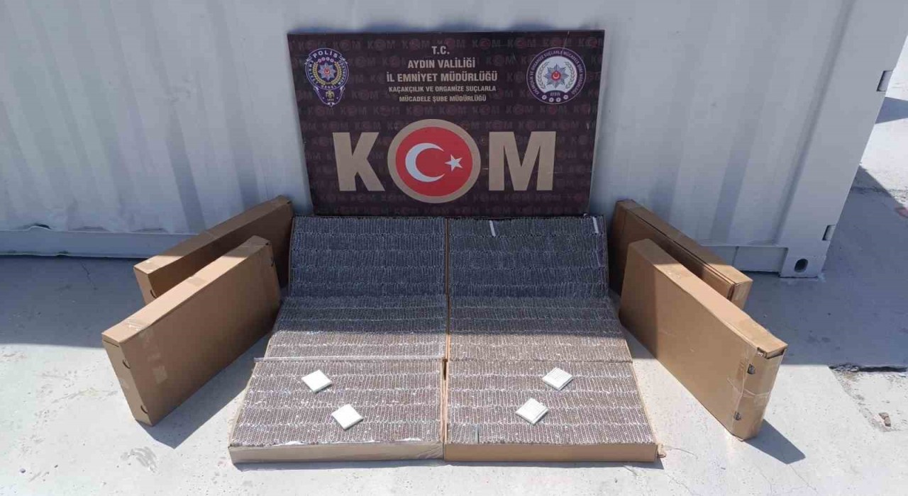 Aydında 51 bin adet doldurulmuş makaron ele geçirildi