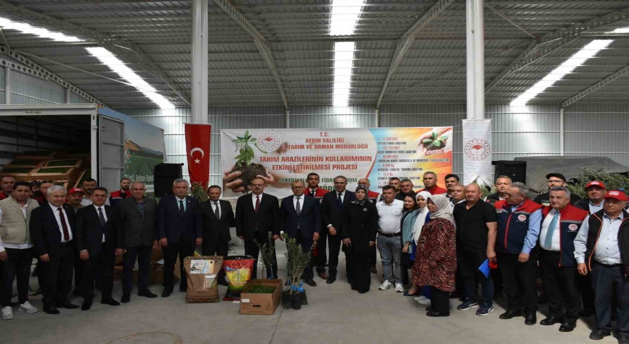Aydında TAKE Projeleri kapsamında çiftçilere fide ve tohum dağıtıldı