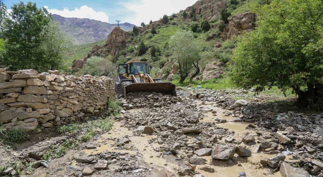 Başkalede sağanak sonucu taşkın meydana geldi