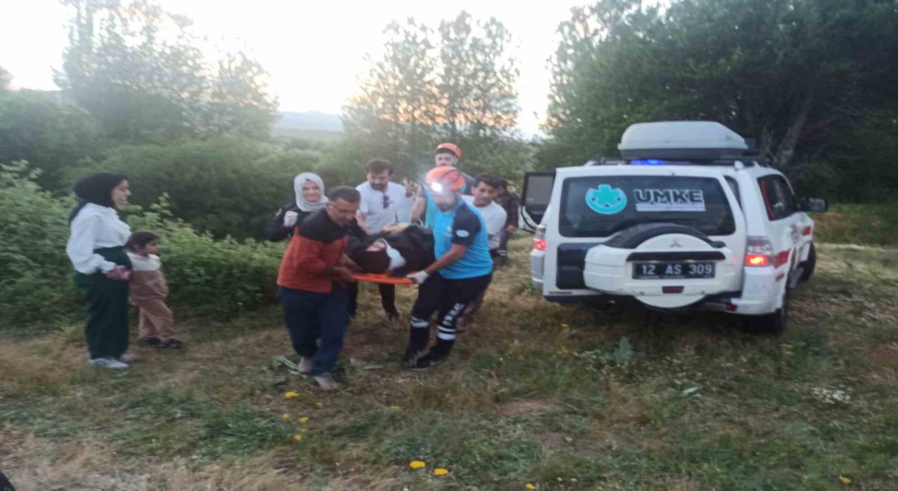 Bingölde otomobil uçuruma yuvarlandı: 2 yaralı