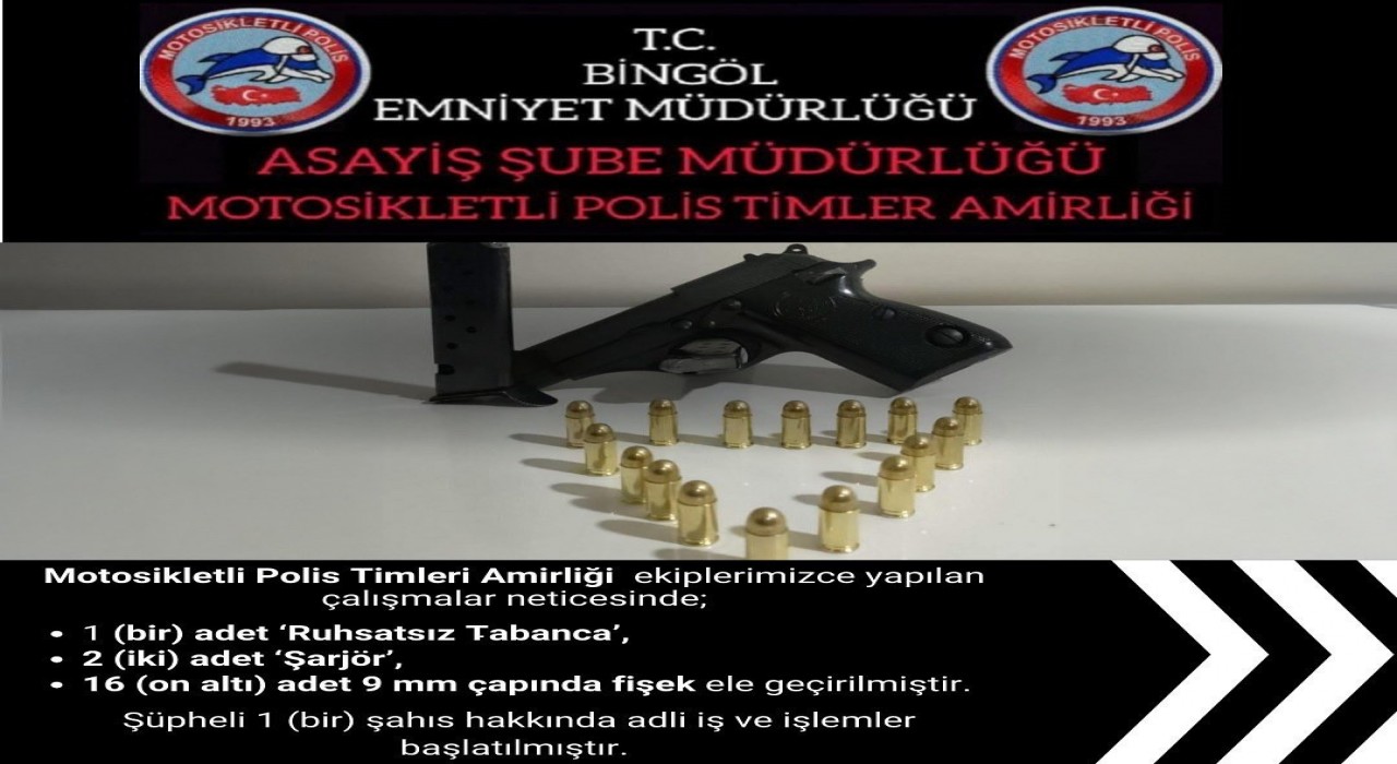 Bingölde ruhsatsız silah ele geçirildi